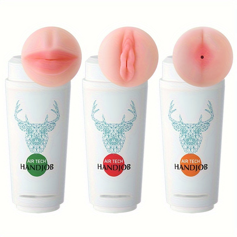 Male Masturbators - Waterproof. Latex-Free Tpe. Manual Pocket Pussy With 3 Realistic Textures For Enhanced Pleasure Male Mastuŕbation Toys Sex Toy For Men Masturbating