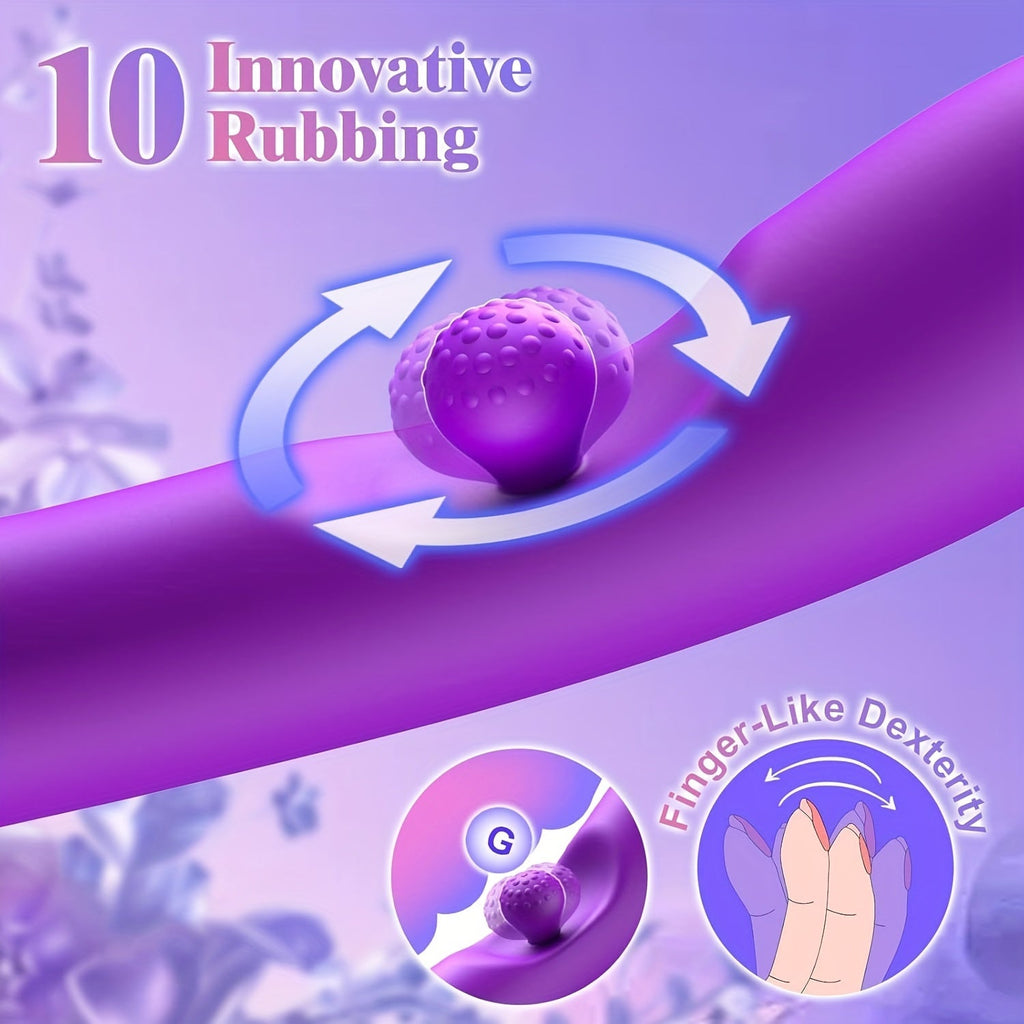 G Spot Vibrator Sex Toys-3 In 1 Adult Sex Toys With 10 Rubbing & 7 Vibrating & 7 Massaging. Clitoral Stimulator Dildo Rabbit Vibrators Women Sex Toy For Female And Couples Pleasure. Violet