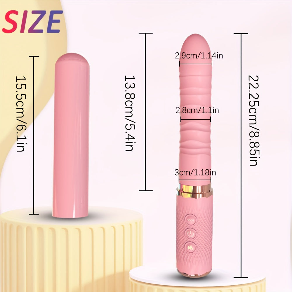 Pink Dual Motor Realistic Thrusting Dildo Vibrator With Heating. Sex Toys Vibrator Clitoral Stimulator For Anal Stimulation. 10 Mode Adult Telescopic Vibration Sex Toys For Women Couples