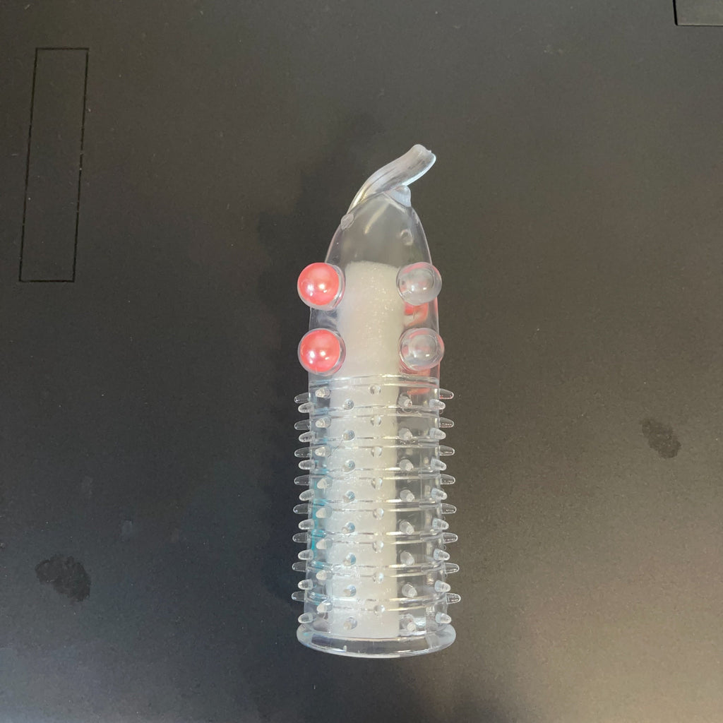 Men's Wolf Teeth Penis Sleeve With Bead.  Accessory For Longer Stronger Erection Ejaculation Delay Pleasure Enhancing. Transparent Elephant Nose Cock Condom For Men Couples