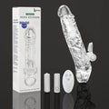 Penis Extender Sleeve Cock Sleeve with Vibrators glan clit stimulator. Penis Enlarger Vibrating Penis Sleeve Cock Ring with 10 Vibration Modes Remote Control