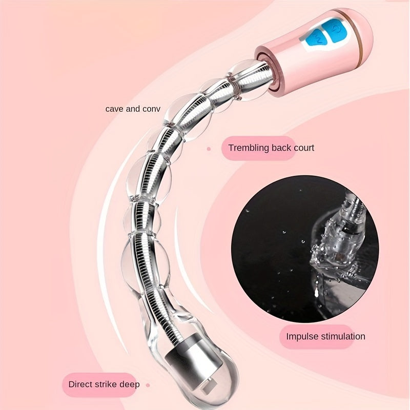 Vibrating Anal Plug 12 Speed Rechargeable Bendable Vibrating Anal Beads Arbitrarily Curved Anal Play Sex Toys