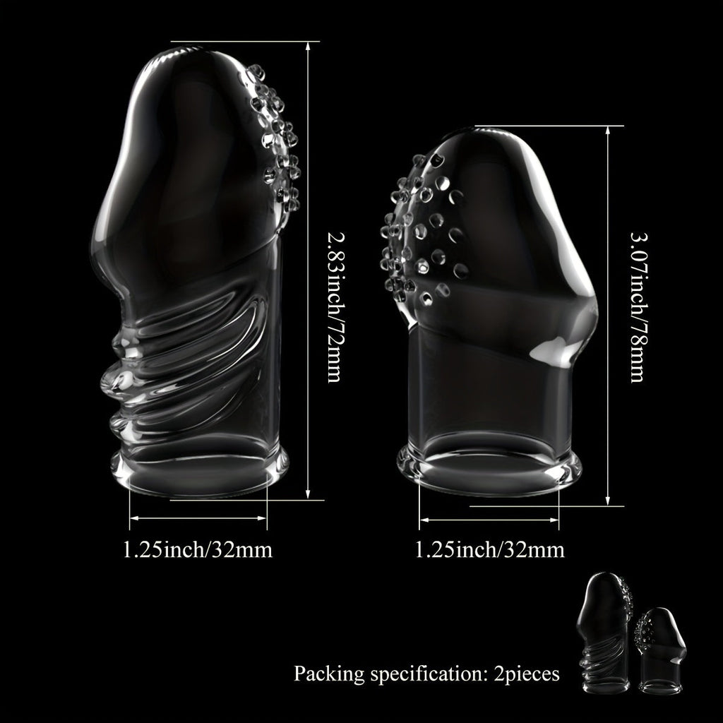 2pcs Transparent Permanent Empty Penis Sleeve. Soft Elastic TPE Material. Delayed Ejaculation Penis Ring. Reusable Dildo Penis Sleeve. Granular Texture Penis Extender. Physical Sensitivity Reduction. Penis Expansion For Men And Couples To Use Sex Toy