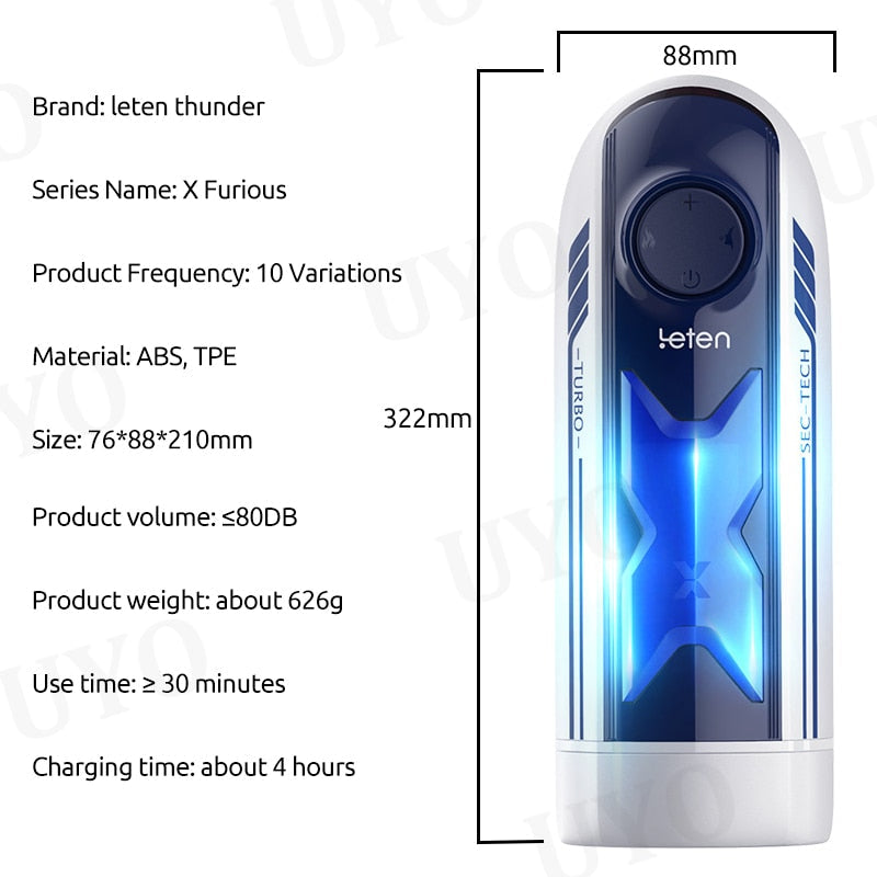 leten Men's sex machine masturbator automatic voice interactive masturbator intelligent constant temperature penis exerciser